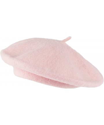 Berets Wool Blend French Beret for Men and Women in Plain Colours - Pink - CN12NH6UDMG $22.22
