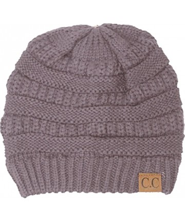 Skullies & Beanies Slouchy Cable Knit Beanie Skully Hat - Violet - CW11RX91XV3 $19.58