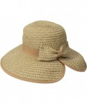 Sun Hats Women's Sun Brim Bow at Back and Contrast Edging - Mixed Camel - C211S3UNAF7 $30.48