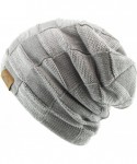 Skullies & Beanies Super Warm Slouchy Fleeced Long Beanie Warm Fur Lined Winter Knit Hat Thick Skull Cap - C018GL928CD $15.33
