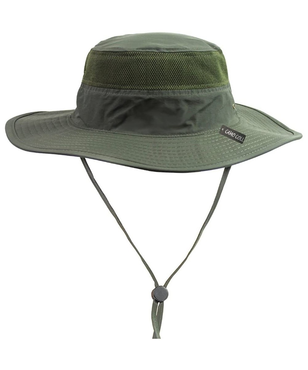 Sun Hats Outdoor UPF 50+ Boonie Hat Summer Sun Caps - Army Green - CE11VPZJ31X $23.31