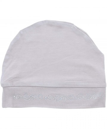 Skullies & Beanies Womens Soft Sleep Cap Comfy Cancer Hat with Rhinestone Swirly Chain Applique - Beige - CA18QQKNZRE $27.96