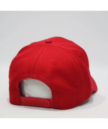 Baseball Caps Premium Plain Wool Blend Adjustable Snapback Hats Baseball Caps - 70 Red - C512MX8PABS $20.10