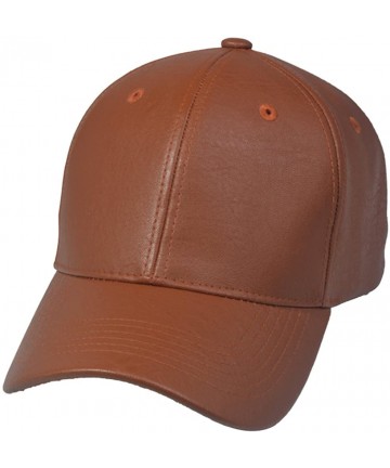 Baseball Caps PU Leather Plain Baseball Cap - Unisex Hat for Men & Women - Adjustable & Structured for Max Comfort - Camel - ...