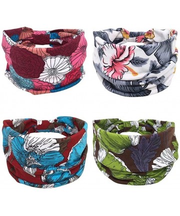 Headbands Knotted Headbands Stretch Headwrap - 4Pack-8 special printed floral design cute headbands - CR18UTCI8NT $23.35