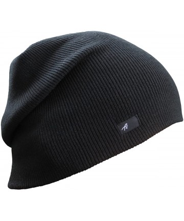 Skullies & Beanies Slouch Beanie Cap Winter Hat for Men or Women - Black - CT12N3ZCS90 $19.16