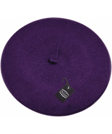 Berets Nollia Ladies Solid Color French Wool Beret (Dark Purple) - C111HXOYHO3 $19.06