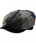 Skullies & Beanies Men's Wool Blend Applejack Houndstooth Plaid Ivy Newsboy Hat - Multi-brown - CK185QMTA4R $15.28