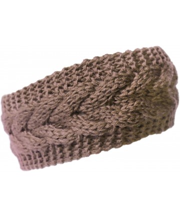 Cold Weather Headbands Plain Braided Winter Knit Headband - Brown - CC11OQ1E54X $13.51