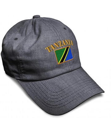 Baseball Caps Soft Baseball Cap Tanzania Flag Embroidery Twill Cotton Dad Hats for Men & Women - Dark Denim - CT18YSWZ8WC $18.75