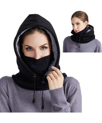 Balaclavas Balaclava Face Mask Windproof Outdoor Sports Mask for Winter Thermal Fleece Hood for Men and Women - Black - C518Y...