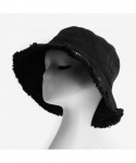 Bucket Hats Reversible Bucket Hats for Women- Trendy Cotton Twill Canvas Leather Sun Fishing Hat Fashion Cap Packable - C2195...