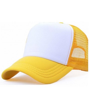Baseball Caps Caps- 2016 Fashion Mesh Baseball Cap Hat Blank Curved Visor Hat Adjustable (Yellow) - C512DYY9TU7 $12.67
