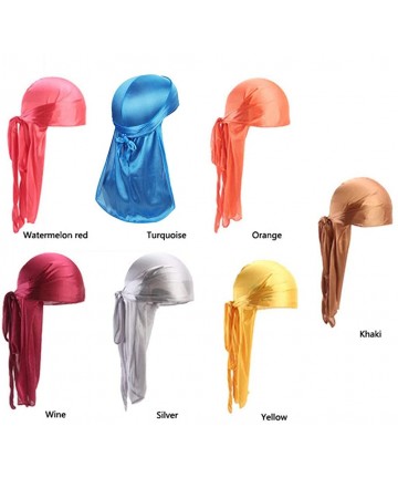 Baseball Caps Silky BandanaHat Girls Women Polyester Hair Wrap Rainbow Color Sunlucky AW2019 - M - CZ194T8Z4TQ $13.23