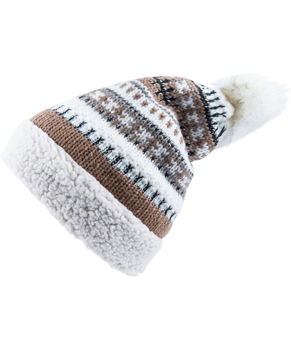 Skullies & Beanies Winter Hats for Women Warm Knit Plus Faux Fur Lining for Ultra Warm and Beautiful Hats - CL183CT97Y8 $12.89