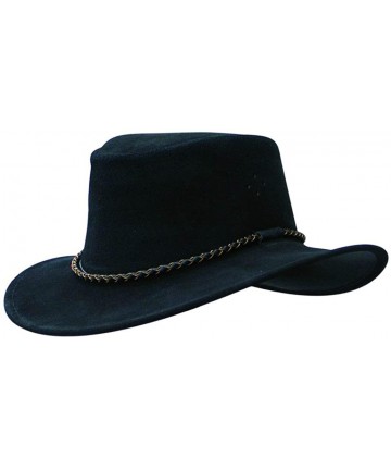 Cowboy Hats Traders Echuca Leather Hat - Black - CW115X6AVLF $68.07