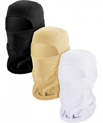 Balaclavas 3 Pieces Summer Balaclava Sun Protection Face Mask Breathable Long Neck Cover for Men Usage - Black- White- Khaki ...