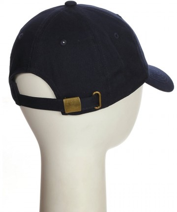 Baseball Caps Customized Letter Intial Baseball Hat A to Z Team Colors- Navy Cap Black White - Letter M - C618ET5C8HE $17.04