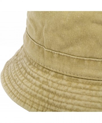 Bucket Hats Plain Solid Color Safari Sun Bucket Fishermen Fisherman Washed Cotton Hat - Beige - Washed Khaki - CM17YK0GHQU $1...