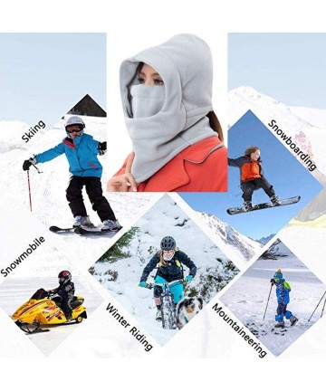 Balaclavas Women Winter Thick Windproof Riding Face Cover Hat Ski Balaclava Mask with Ponytail Hole - Light Grey - CX18KET2IQ...