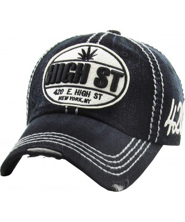 Baseball Caps Weed Marijuana Leaf Collection Dad Hat Baseball Cap Polo Style Adjustable - (1.2) High Street Black Denim - CB1...