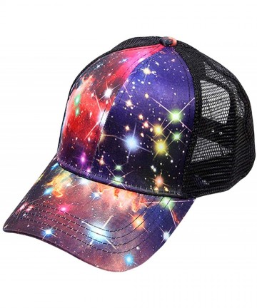 Baseball Caps Galaxy Print Baseball Caps Adjustable Wide Brim Breathable Mesh Hip-Pop Hats for Men Women - Black - CV17Y2990E...