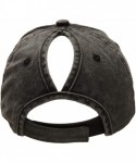 Baseball Caps Ponytail Baseball Cap High Bun Ponycap Adjustable Mesh Trucker Hats - Washed Cotton - Black - C218NWW3YN2 $13.30