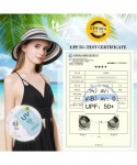 Visors Womens Packable Ponytail Straw Fedora Sun Cloche Hat Summer Beach Panama 56-59cm - Gray_99055 - CI18E45S4ZA $22.53