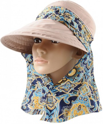 Sun Hats Wide Brim Visor Foldable UV Protection Sun Hat Outdoor Flap Hat for Women - Light Coffee Brown - C512MX0OXL1 $21.09