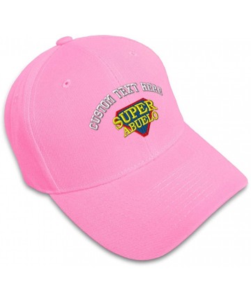 Baseball Caps Custom Baseball Cap Super Abuelo Spanish Embroidery Dad Hats for Men & Women 1 Size - Soft Pink - CG18Y4Z6N6Z $...