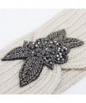 Headbands Bohemia Headband- Women Diamond Knitting Handmade Keep Warm Hairband - Beige@ - CB18KMR8ISG $11.89