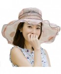 Sun Hats Women's Organza Kentucky Derby Hat Ruffles Creative Hat UV Protection Organza Mesh Hat - Pink - CF18NUHX2NL $17.46