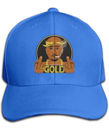 Baseball Caps Mens Or Youth Hats Tupac Shakur 2Pac Gold Red Flat Bill Snapback Cap - Royalblue - CV12MSI9WFR $12.51