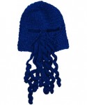Skullies & Beanies Crochet Octopus Tentacle Beanie Hat Squid Cover Cap Knitted Beard Caps - Royal Blue - CL12GALZ14N $13.45