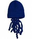 Skullies & Beanies Crochet Octopus Tentacle Beanie Hat Squid Cover Cap Knitted Beard Caps - Royal Blue - CL12GALZ14N $13.45
