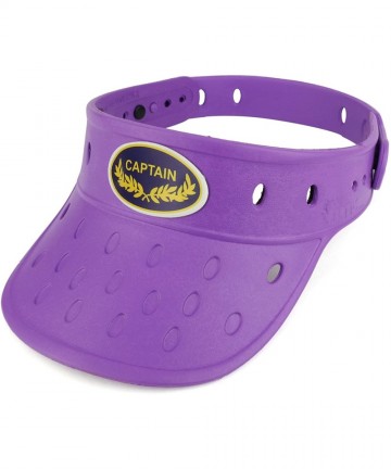 Visors Captain Snap Charm Floatable Adjustable Summer Visor Hat - Purple - CP18EYIU6MU $35.21