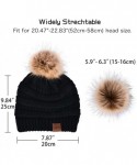 Skullies & Beanies Ponytail Beanie for Women Warm Knit Messy High Bun with Ponytail Hole Winter Soft Stretch Hat Cap - A01-bl...