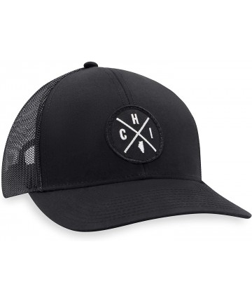 Baseball Caps CHI Hat - Chicago Trucker Hat Baseball Cap Snapback Golf Hat (Black) - CU18W4HHW53 $26.61
