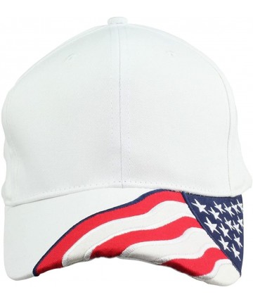 Baseball Caps 2 Packs USA Flag Patriotic Baseball Cap/Hat (2 Pack for Price of 1) - Flab.b-white - CL185YD0O85 $26.79