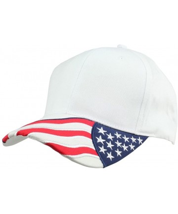 Baseball Caps 2 Packs USA Flag Patriotic Baseball Cap/Hat (2 Pack for Price of 1) - Flab.b-white - CL185YD0O85 $17.97