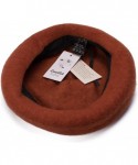 Berets Womens French Artist 100% Wool Beret Flat Cap Winter Warm Painter Hat Y63 - Rust Red - CZ187L89HMS $14.21