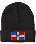 Skullies & Beanies Custom Beanie for Men & Women Dominican Republic Embroidery Skull Cap Hat - Black - CU18ZRAAGNK $20.44