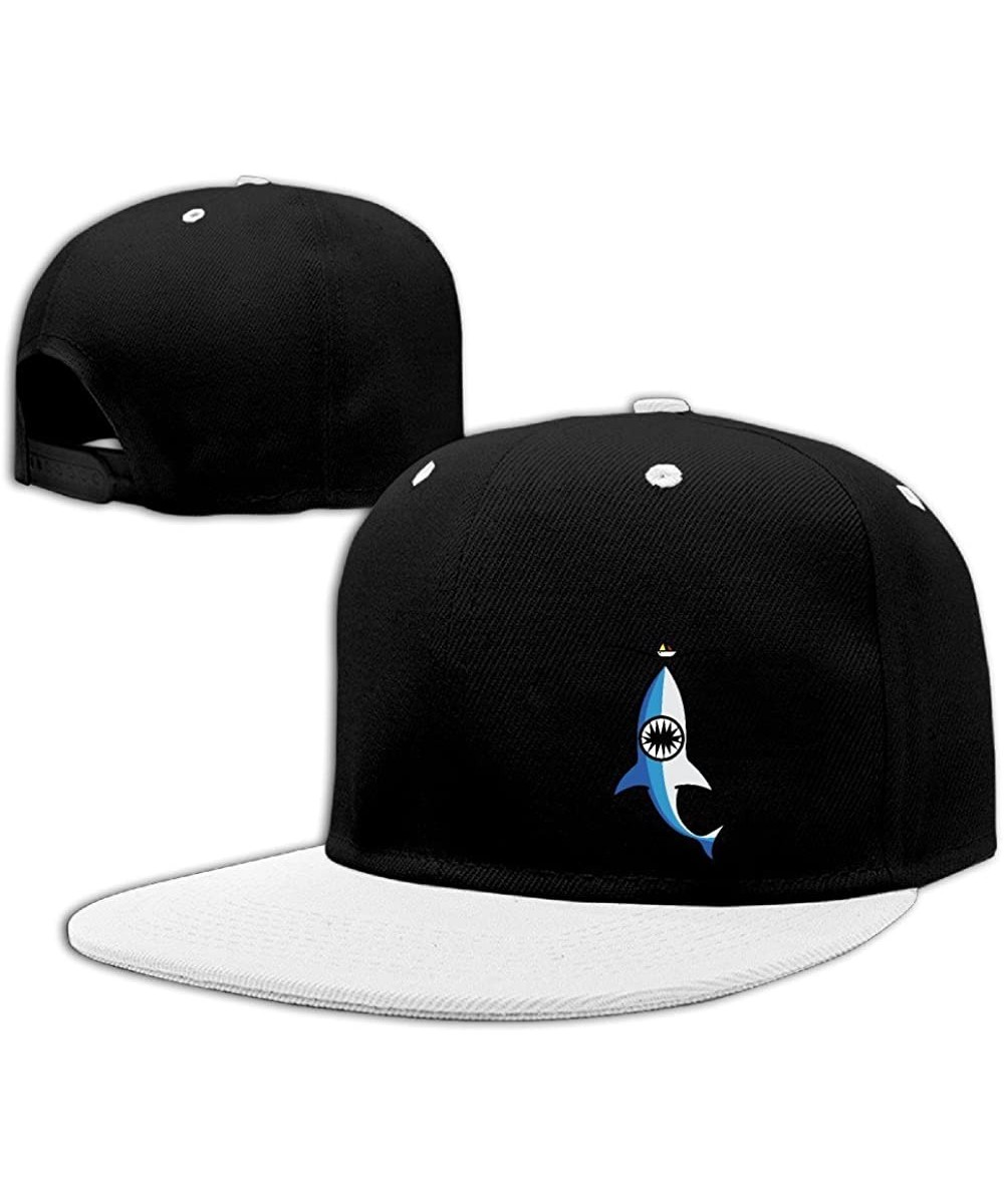 Skullies & Beanies Lovely Sharky Solid Flat Bill Snapback Baseball Cap Hip Hop Unisex Custom Hat. - White - C718EM4ES7D $21.38