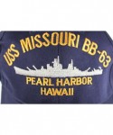 Baseball Caps Embroidered USS Missouri Battle Ship Cap hat- Navy-Blue - CF116MLFQ7Z $40.92