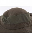 Sun Hats Outdoor UPF50+ Mesh Sun Hat Wide Brim Fishing Hat with Neck Flap - Army Green - CX18O8HGM7L $23.51