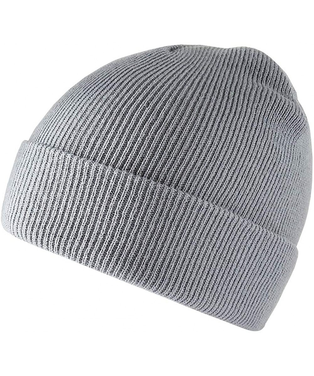 Skullies & Beanies Men's Warm Winter Hats Acrylic Knit Beanie Cap Daily Beanie Hat for Women Girls Boys - Grey - CS192HORIDG ...