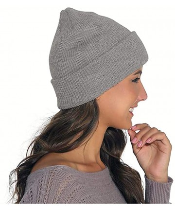 Skullies & Beanies Men's Warm Winter Hats Acrylic Knit Beanie Cap Daily Beanie Hat for Women Girls Boys - Grey - CS192HORIDG ...