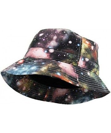 Bucket Hats Floral Galaxy Leaf Aztec Tropical Print Bucket Hat Summer Boonie Cap - 01) Galaxy - Light Gray - C011T6GUWUJ $18.50