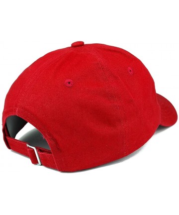 Baseball Caps Cat Image Embroidered Unstructured Cotton Dad Hat - Red - CP18S8665Z3 $25.83