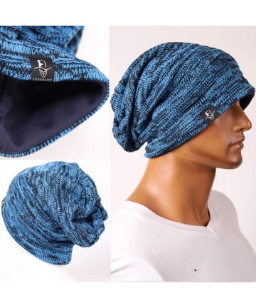 Skullies & Beanies FORBUSITE Knit Slouchy Beanie Hat Skull Cap for Mens Winter Summer - Bright Blue - CP12NV73TSO $19.64